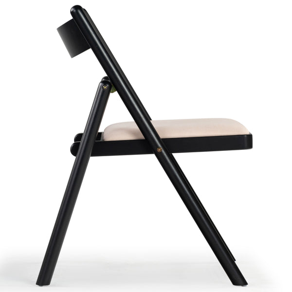 Safavieh Jacie Linen Seat Folding Chair - Elegant Rubber Wood Design For Stylish Dining And Gatherings Black ,White Wood ,Foam ,Fabric Sfv4160a-set2