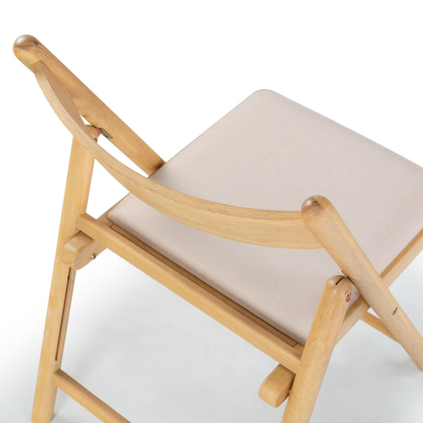 Safavieh Jacie Linen Seat Folding Chair - Elegant Rubber Wood Design For Stylish Dining And Gatherings Natural ,White Wood ,Foam ,Fabric Sfv4160b-set2