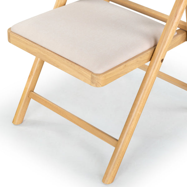 Safavieh Jacie Linen Seat Folding Chair - Elegant Rubber Wood Design For Stylish Dining And Gatherings Natural ,White Wood ,Foam ,Fabric Sfv4160b-set2