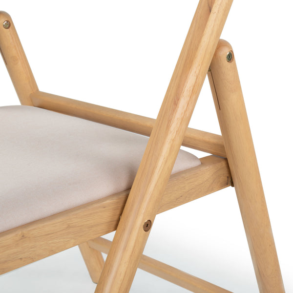 Safavieh Jacie Linen Seat Folding Chair - Elegant Rubber Wood Design For Stylish Dining And Gatherings Natural ,White Wood ,Foam ,Fabric Sfv4160b-set2