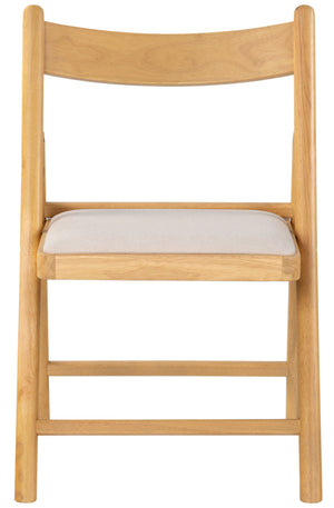 Safavieh Jacie Linen Seat Folding Chair - Elegant Rubber Wood Design For Stylish Dining And Gatherings Natural ,White Wood ,Foam ,Fabric Sfv4160b-set2