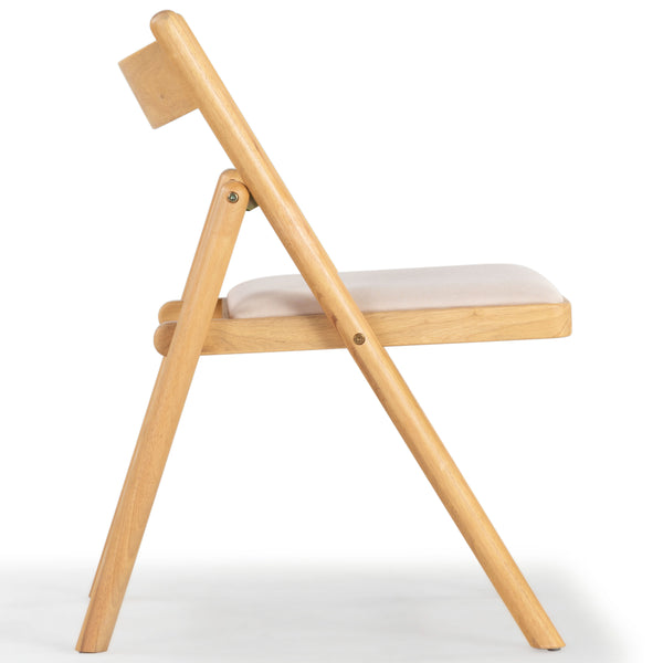 Safavieh Jacie Linen Seat Folding Chair - Elegant Rubber Wood Design For Stylish Dining And Gatherings Natural ,White Wood ,Foam ,Fabric Sfv4160b-set2