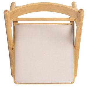 Safavieh Jacie Linen Seat Folding Chair - Elegant Rubber Wood Design For Stylish Dining And Gatherings Natural ,White Wood ,Foam ,Fabric Sfv4160b-set2