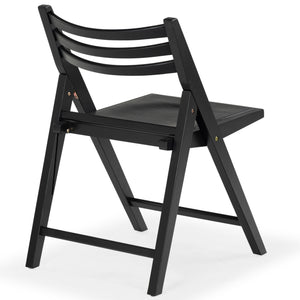 Safavieh Jacie Wood Seat Folding Chair - Elegant Design For Dining & Living Spaces, Comfort & Style Combined Black Wood Sfv4161a-set2