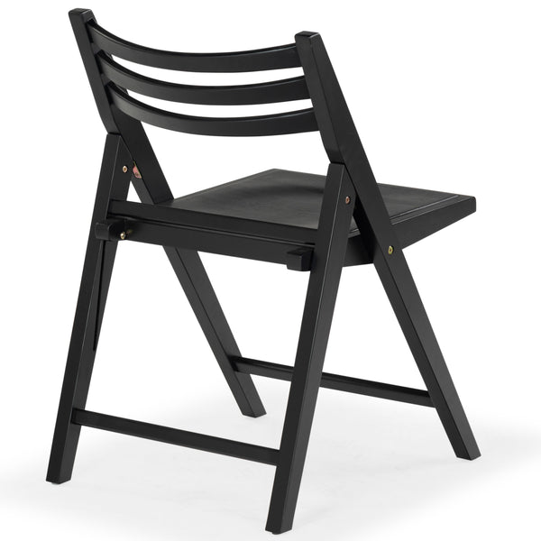 Safavieh Jacie Wood Seat Folding Chair - Elegant Design For Dining & Living Spaces, Comfort & Style Combined Black Wood Sfv4161a-set2