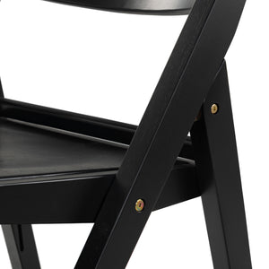Safavieh Jacie Wood Seat Folding Chair - Elegant Design For Dining & Living Spaces, Comfort & Style Combined Black Wood Sfv4161a-set2