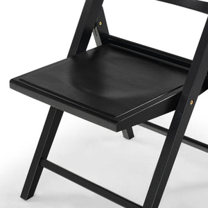 Safavieh Jacie Wood Seat Folding Chair - Elegant Design For Dining & Living Spaces, Comfort & Style Combined Black Wood Sfv4161a-set2