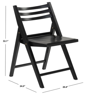 Safavieh Jacie Wood Seat Folding Chair - Elegant Design For Dining & Living Spaces, Comfort & Style Combined Black Wood Sfv4161a-set2