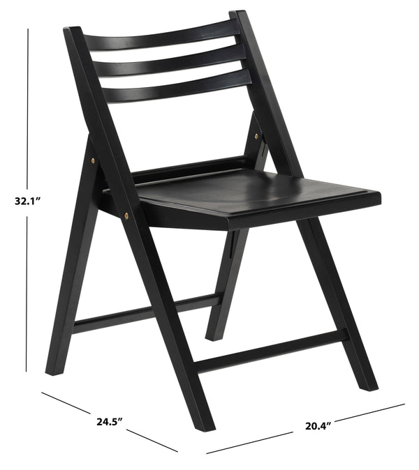 Safavieh Jacie Wood Seat Folding Chair - Elegant Design For Dining & Living Spaces, Comfort & Style Combined Black Wood Sfv4161a-set2