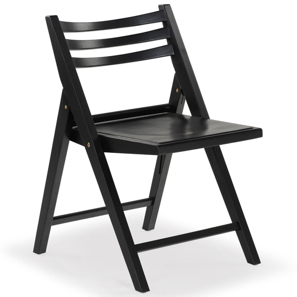 Safavieh Jacie Wood Seat Folding Chair - Elegant Design For Dining & Living Spaces, Comfort & Style Combined Black Wood Sfv4161a-set2