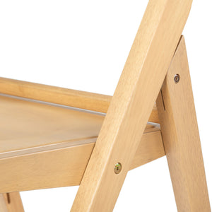 Safavieh Jacie Wood Seat Folding Chair - Elegant Design For Dining & Living Spaces, Comfort & Style Combined Natural Wood Sfv4161b-set2