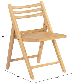 Safavieh Jacie Wood Seat Folding Chair - Elegant Design For Dining & Living Spaces, Comfort & Style Combined Natural Wood Sfv4161b-set2