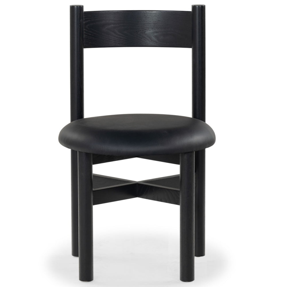 Safavieh TAYLA Leather Dining Chair – Modern Design Meets Comfort for Sophisticated Dining & Accent Seating Black / Black SFV4165A