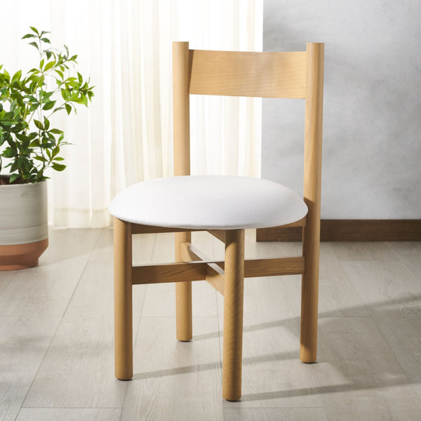 Safavieh TAYLA Linen Dining Chair - Natural & White - Modern Design, Durable Comfort for Any Dining Space SFV4165C
