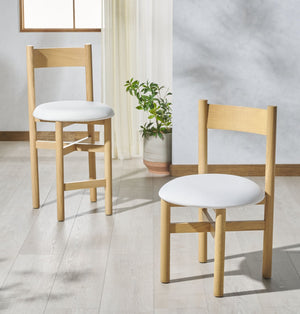Safavieh TAYLA Linen Dining Chair - Natural & White - Modern Design, Durable Comfort for Any Dining Space SFV4165C