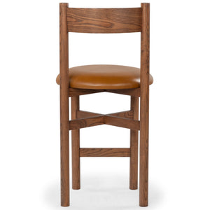 Safavieh Tayla Leather Counter Stool Walnut / Brown SFV4166B