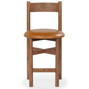 Safavieh Tayla Leather Counter Stool Walnut / Brown SFV4166B