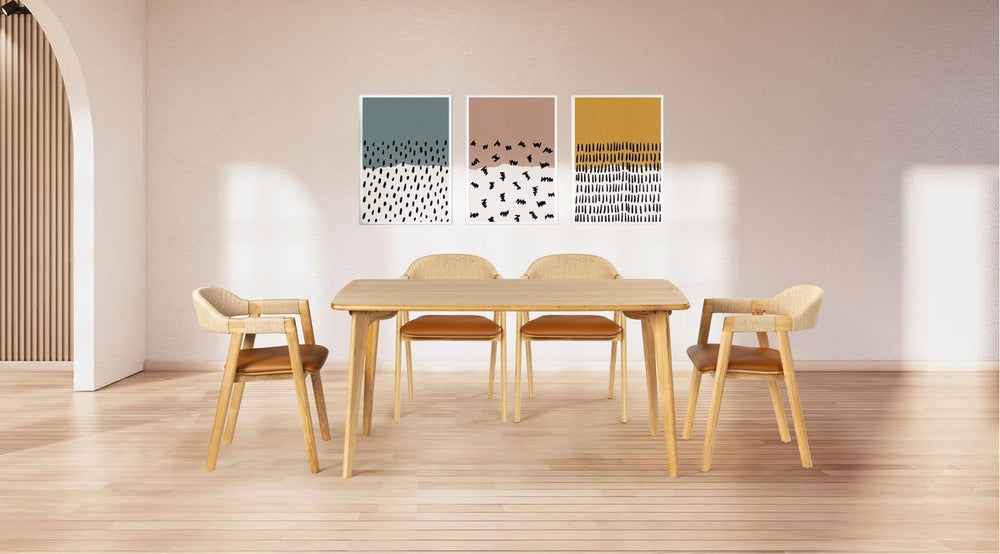 Safavieh Calverton Wood Dining Table X23 Natural 59.5 IN W x 31.9 IN D x 29.5 IN H