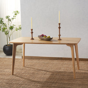 Safavieh CALVERTON Wood Dining Table – Scandinavian Elegance with Natural Finish, Seats 6, Versatile Design SFV4201A