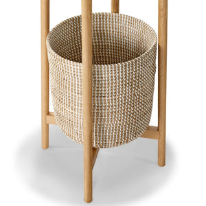 Safavieh Abellina Coat Rack With Storage Basket X23 Natural 18.8 IN W x 18.8 IN D x 62.8 IN H