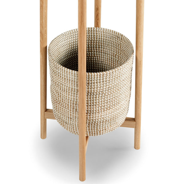 Safavieh Abellina Coat Rack With Storage Basket X23 Natural 18.8 IN W x 18.8 IN D x 62.8 IN H