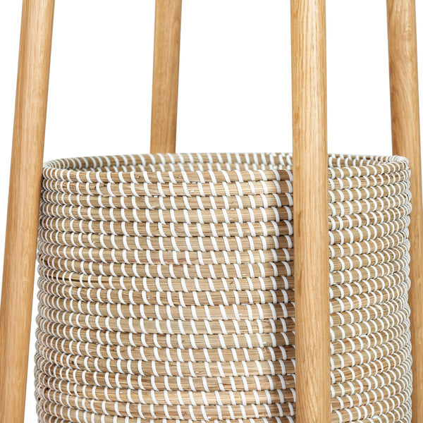 Safavieh Abellina Coat Rack With Storage Basket X23 Natural 18.8 IN W x 18.8 IN D x 62.8 IN H