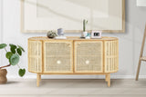 Safavieh Dolly Cane And Wood Sideboard X23 Natural 57.1 IN W x 16.8 IN D x 30.3 IN H