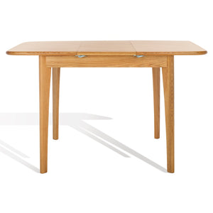 Safavieh BARBOSSA Extendable Dining Table - Modern Oak Design with Curved Edges for Elegant Dining Spaces Natural SFV4206A