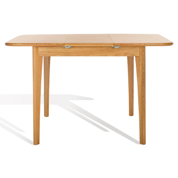Safavieh BARBOSSA Extendable Dining Table - Modern Oak Design with Curved Edges for Elegant Dining Spaces Natural SFV4206A
