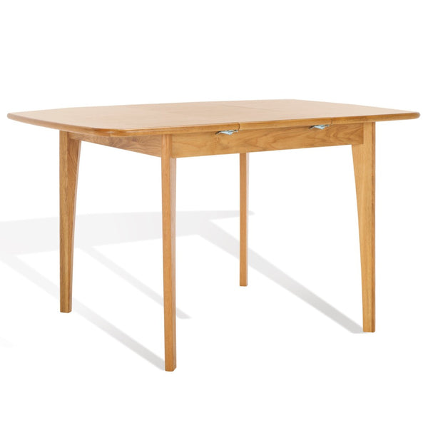 Safavieh BARBOSSA Extendable Dining Table - Modern Oak Design with Curved Edges for Elegant Dining Spaces Natural SFV4206A