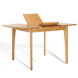 Safavieh BARBOSSA Extendable Dining Table - Modern Oak Design with Curved Edges for Elegant Dining Spaces Natural SFV4206A