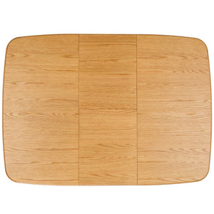 Safavieh BARBOSSA Extendable Dining Table - Modern Oak Design with Curved Edges for Elegant Dining Spaces Natural SFV4206A