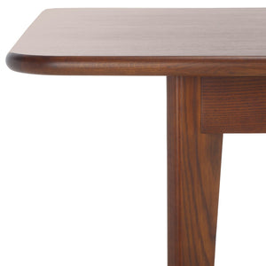 Safavieh BARBOSSA Extendable Dining Table - Modern Oak Design with Curved Edges for Elegant Dining Spaces Walnut SFV4206B