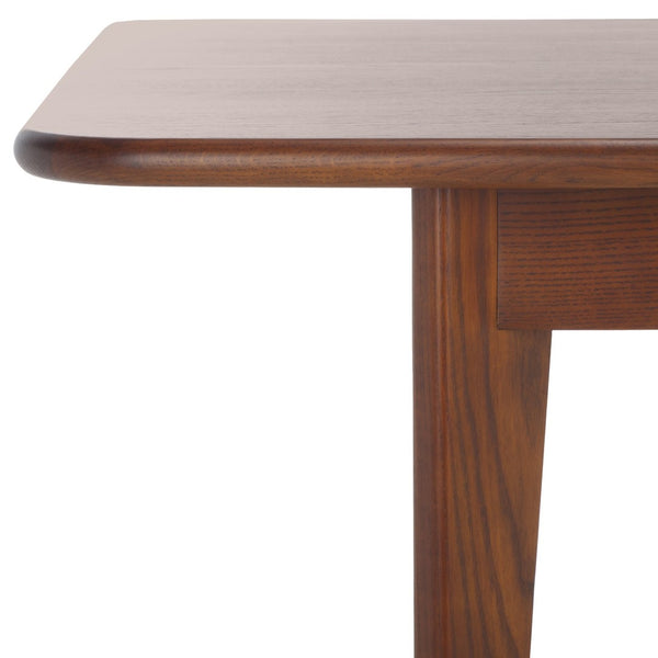 Safavieh BARBOSSA Extendable Dining Table - Modern Oak Design with Curved Edges for Elegant Dining Spaces Walnut SFV4206B