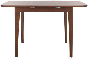 Safavieh BARBOSSA Extendable Dining Table - Modern Oak Design with Curved Edges for Elegant Dining Spaces Walnut SFV4206B