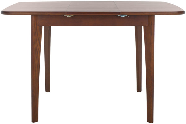 Safavieh BARBOSSA Extendable Dining Table - Modern Oak Design with Curved Edges for Elegant Dining Spaces Walnut SFV4206B
