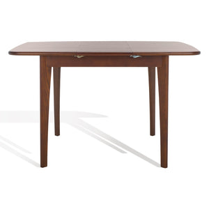 Safavieh BARBOSSA Extendable Dining Table - Modern Oak Design with Curved Edges for Elegant Dining Spaces Walnut SFV4206B