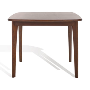 Safavieh BARBOSSA Extendable Dining Table - Modern Oak Design with Curved Edges for Elegant Dining Spaces Walnut SFV4206B