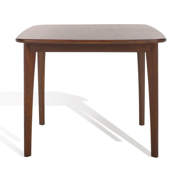 Safavieh BARBOSSA Extendable Dining Table - Modern Oak Design with Curved Edges for Elegant Dining Spaces Walnut SFV4206B