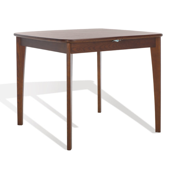 Safavieh BARBOSSA Extendable Dining Table - Modern Oak Design with Curved Edges for Elegant Dining Spaces Walnut SFV4206B