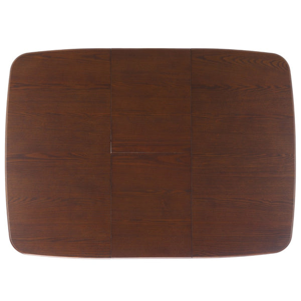 Safavieh BARBOSSA Extendable Dining Table - Modern Oak Design with Curved Edges for Elegant Dining Spaces Walnut SFV4206B