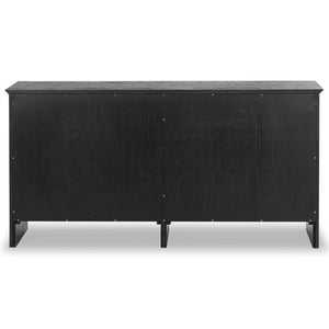 Safavieh TASHALIE 4-Door Wood Sideboard in Black – Stylish Storage Solution for Modern & Rustic Interiors SFV4209A