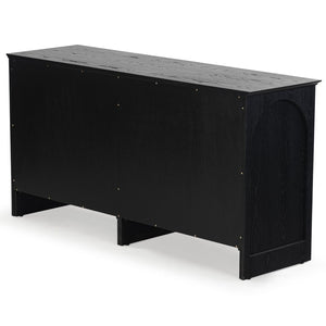 Safavieh TASHALIE 4-Door Wood Sideboard in Black – Stylish Storage Solution for Modern & Rustic Interiors SFV4209A