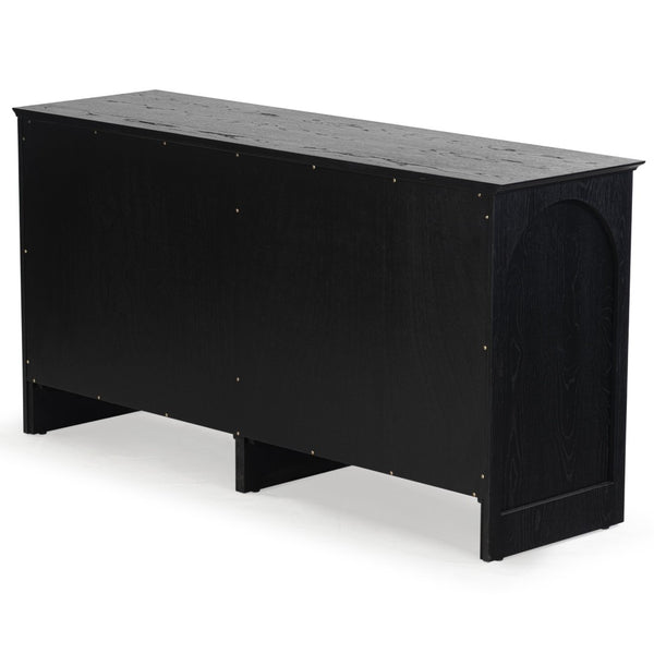 Safavieh TASHALIE 4-Door Wood Sideboard in Black – Stylish Storage Solution for Modern & Rustic Interiors SFV4209A
