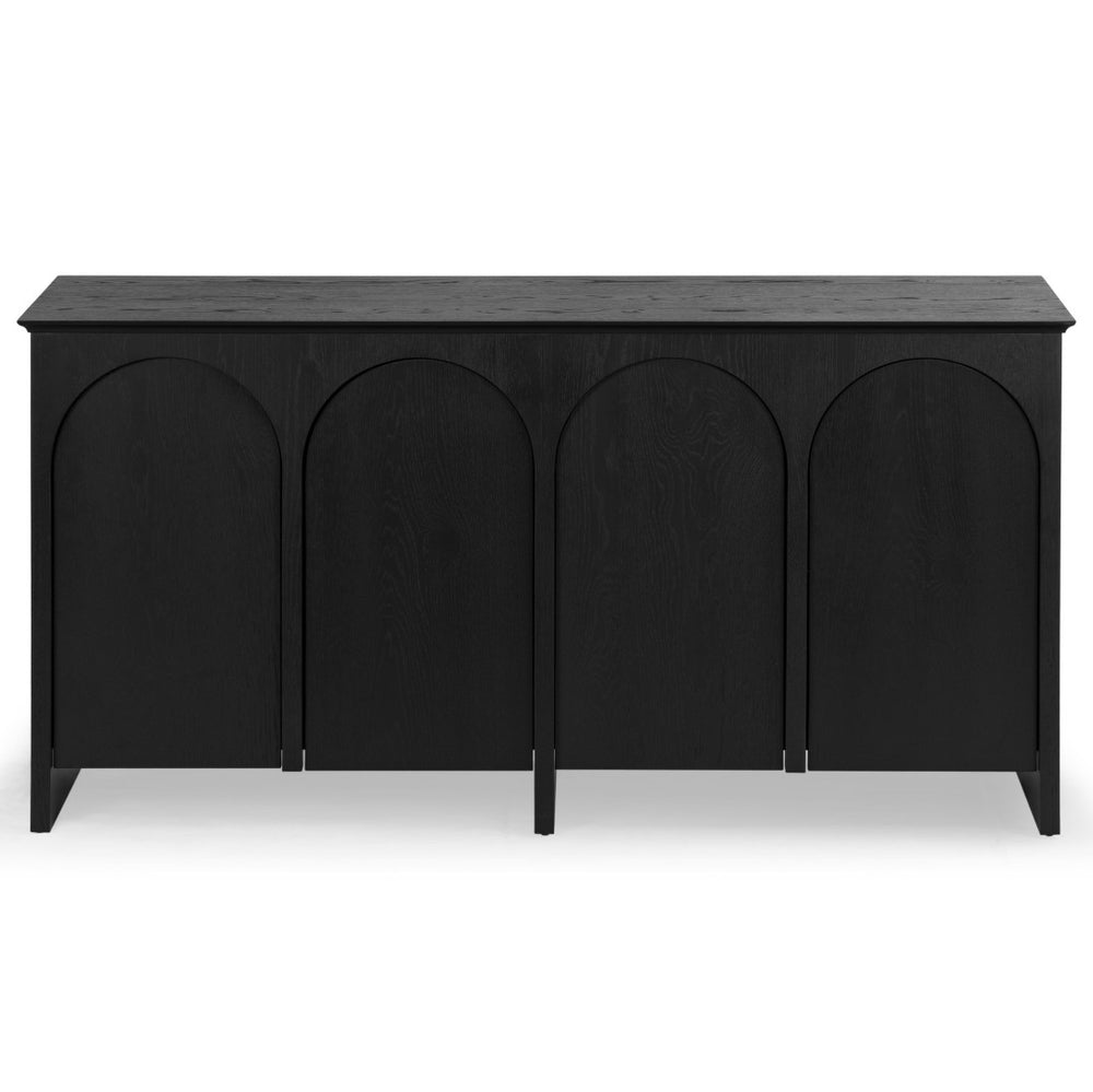 Safavieh TASHALIE 4-Door Wood Sideboard in Black – Stylish Storage Solution for Modern & Rustic Interiors SFV4209A