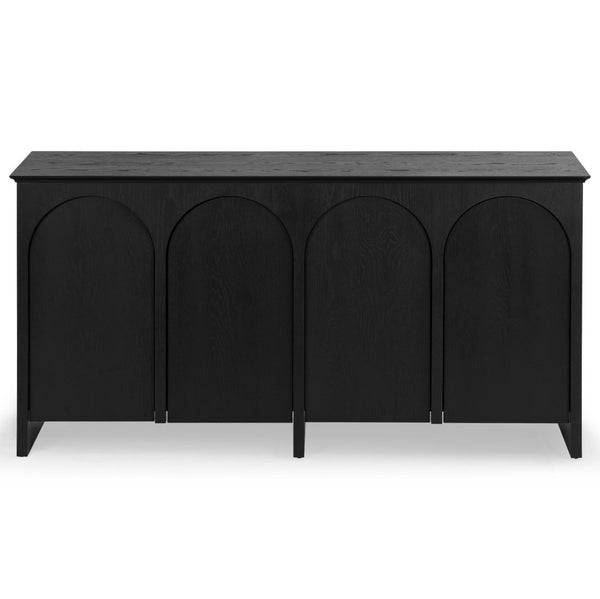 Safavieh TASHALIE 4-Door Wood Sideboard in Black – Stylish Storage Solution for Modern & Rustic Interiors SFV4209A