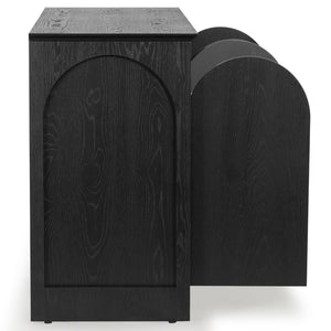 Safavieh TASHALIE 4-Door Wood Sideboard in Black – Stylish Storage Solution for Modern & Rustic Interiors SFV4209A