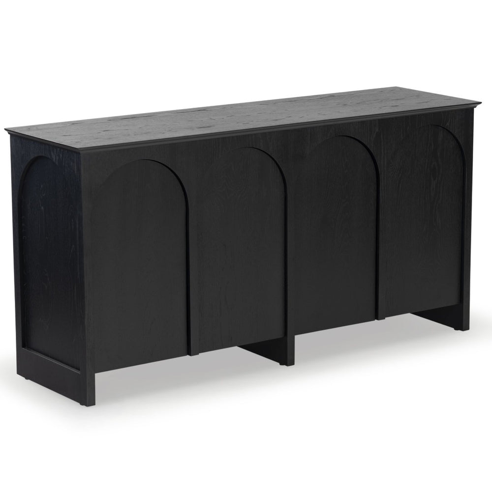 Safavieh TASHALIE 4-Door Wood Sideboard in Black – Stylish Storage Solution for Modern & Rustic Interiors SFV4209A