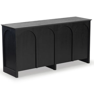 Safavieh TASHALIE 4-Door Wood Sideboard in Black – Stylish Storage Solution for Modern & Rustic Interiors SFV4209A