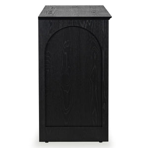 Safavieh TASHALIE 4-Door Wood Sideboard in Black – Stylish Storage Solution for Modern & Rustic Interiors SFV4209A